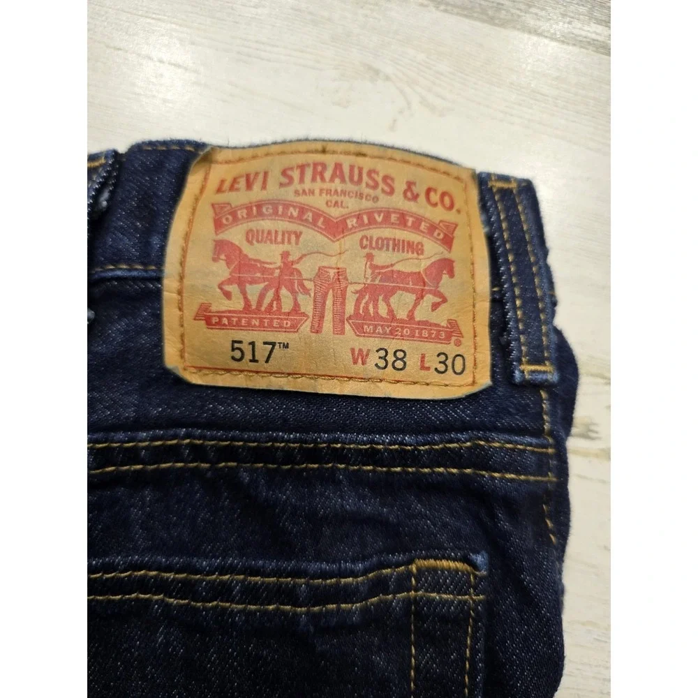 Levis 517 Mens Bootcut Jeans Indigo Blue Denim W38 L30 Mexico Made‎ 00517-0217